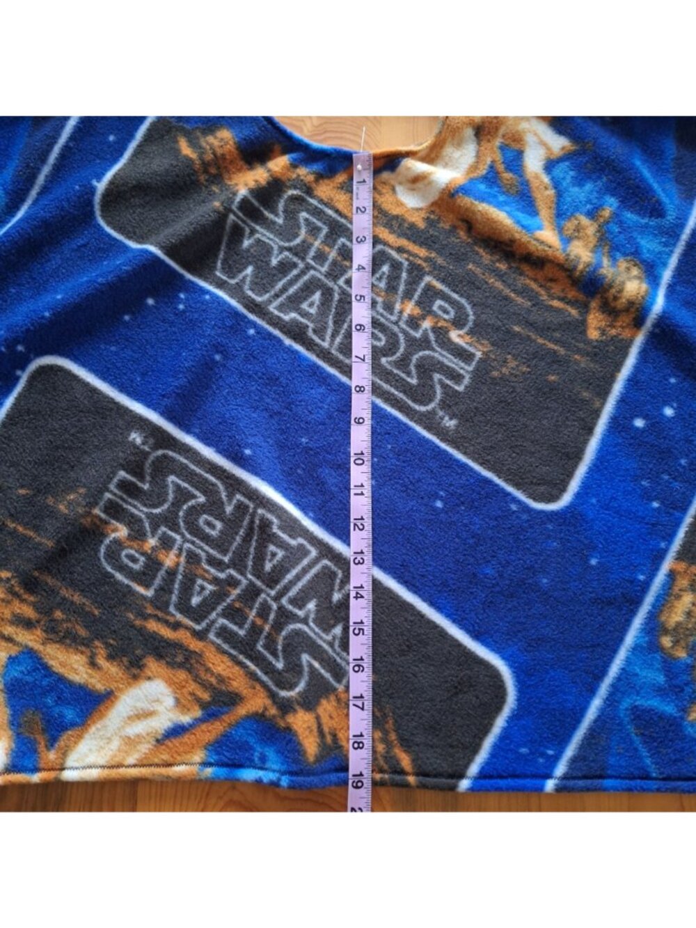 Original Star Wars Fleece Handmade Poncho Blue Orange Lightweight - Picture 5 of 11